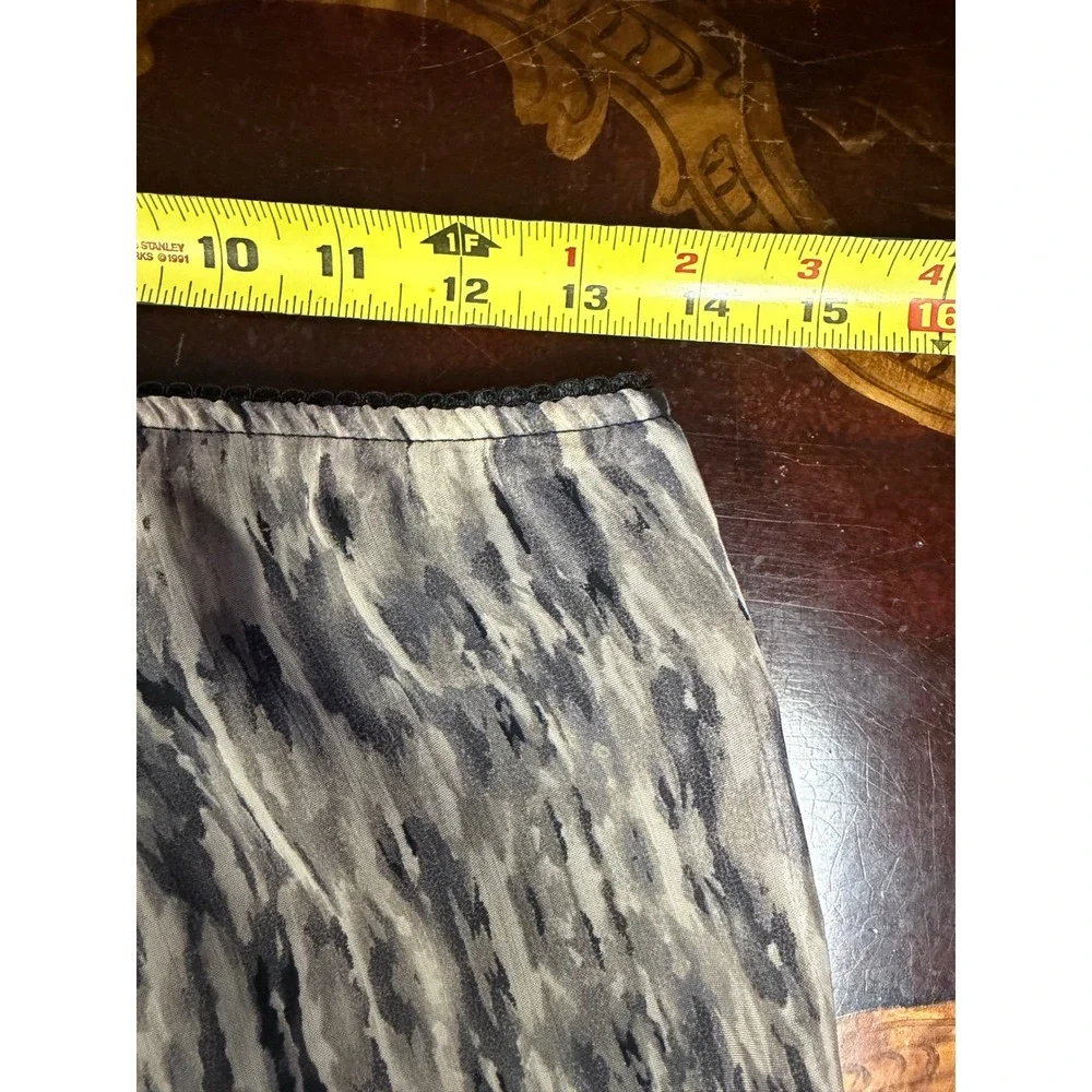Metrowear Gray Tan Abstract Ikat Pullon Layered Midi Skirt Fairy Grunge Y2K M